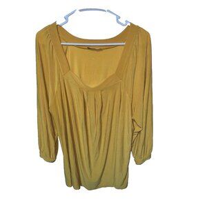 Carol Rose womans yellow blouse top pullover plus size 2X? 3X? 46" bust